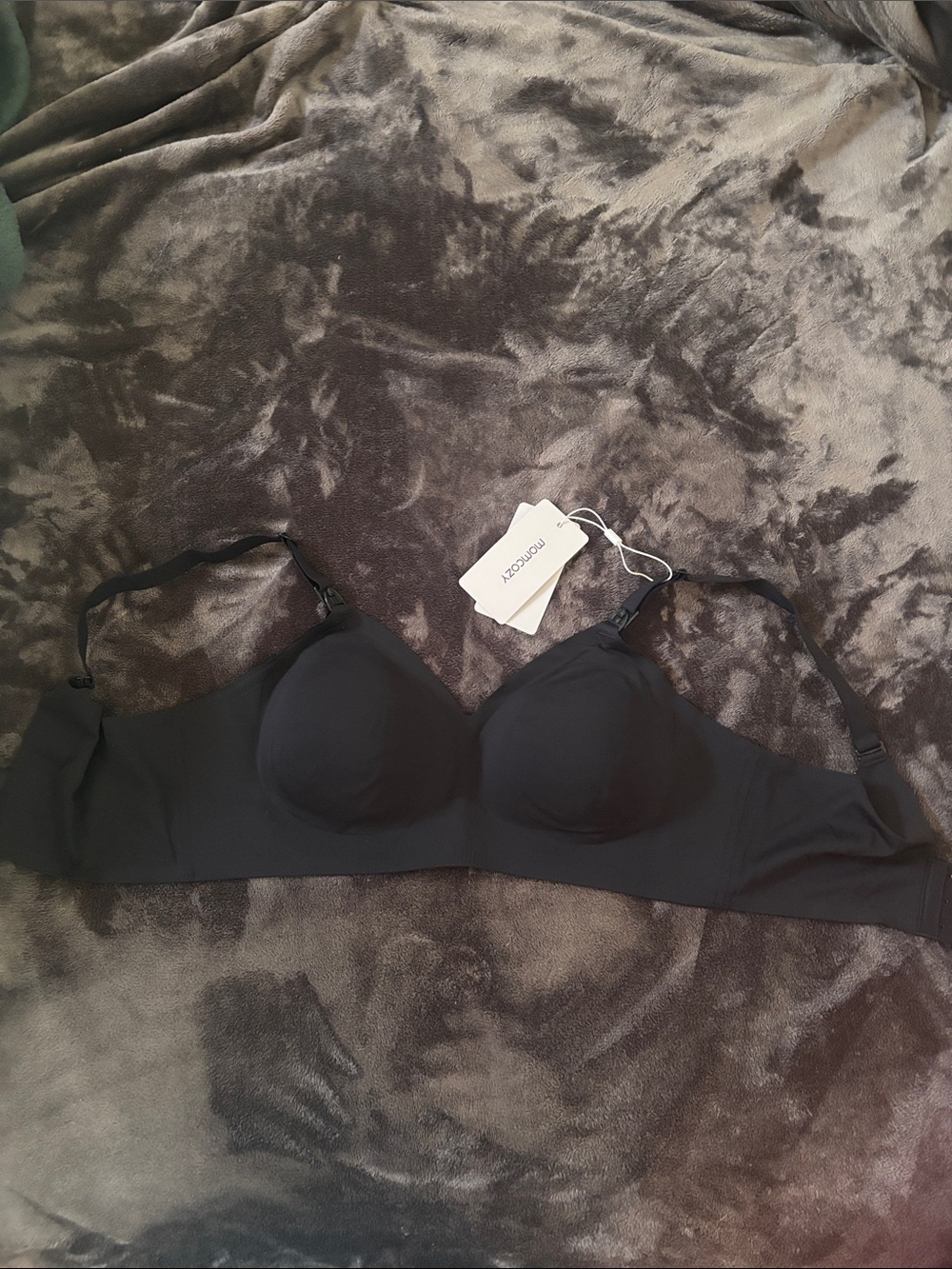 Black Wireless Molded Cup Bra with Light Support -